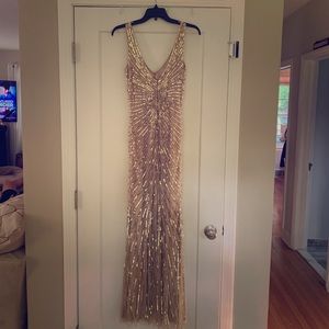Aidan Mattox Gold gown